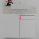 Armário Banheiro Social Porta de Giro Branco Tx com uma gaveta interna (Sudoeste / Vale do Sereno – Apt 02 03 07 08) (CxB) Glauco VS 1202