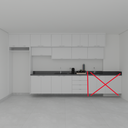 Armário Cozinha Completo Branco Tx (Sudoeste / Vale do Sereno – Apt 01 04 05 06 09 10) (CxB) - Bancada Padrão