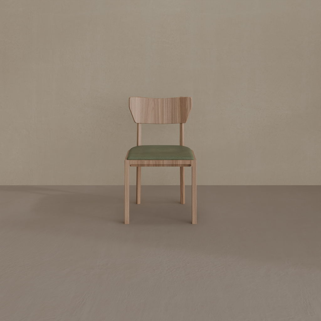 Conjunto de 2 Cadeiras Ceres Ferrati Encosto Palhinha Madeira Imbuia | Tecido Verde B 2322