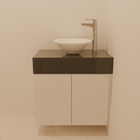 Armário do Lavabo com Porta de Giro Branco TX (Sudoeste / Contorno – Apt 05 06 Pav 03 04 05)