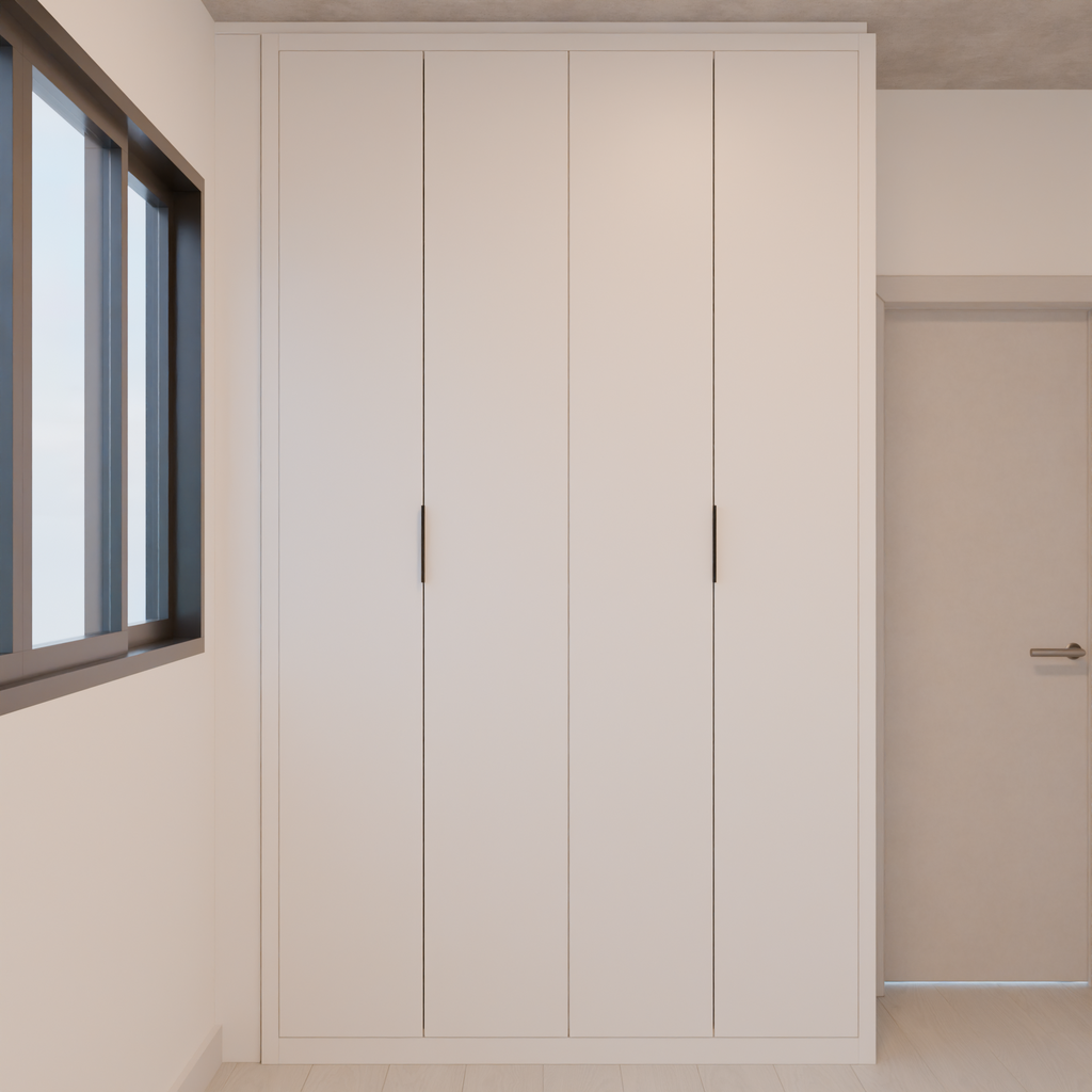 Armário Quarto 4 portas de giro Branco TX (Sudoeste / Contorno – Apt 05 06 Pav 03 04 05)