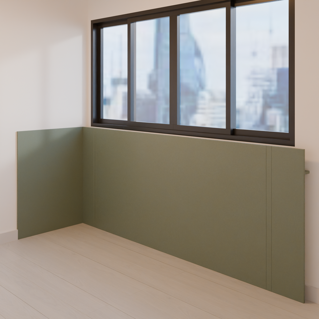 Cabeceira Casal MDF 87+265cm x 108 cm (LxA) Verde (Sudoeste / Contorno – Apt 05 06 Pav 03 04 05)