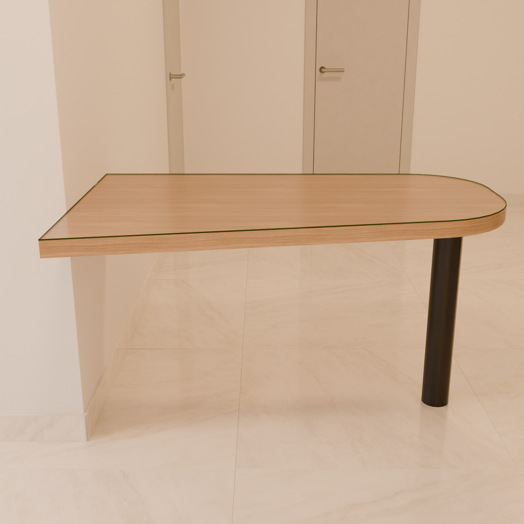 Mesa de Jantar 140 x 90 x 80 cm (LxPxA) Amadeirada + Tampo de Vidro