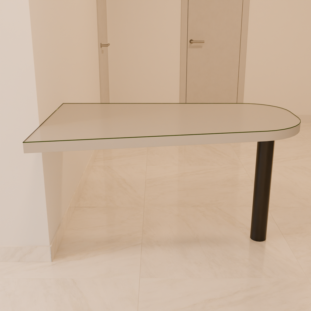 Mesa de Jantar 140 x 90 x 80cm (LxPxA) Cinza Fossil + Tampo de Vidro