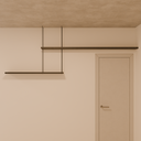 Prateleira Dupla com suporte de Metal 20x120x3 cm + 20x200x3 cm (PxLxE) MDF Carbono