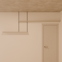 Prateleira Dupla com suporte de Metal 20x120x3 cm + 20x200x3 cm (PxLxE) MDF Cinza Fossil