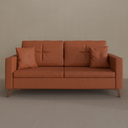 Sofá Viena 1,90 m Linho Terracota Cor 1368 com dois braços de 15cm de largura