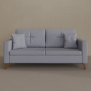 Sofá Viena 1,90 m Linho Cinza Claro Cor 1366 com 2 braços de 15cm de largura