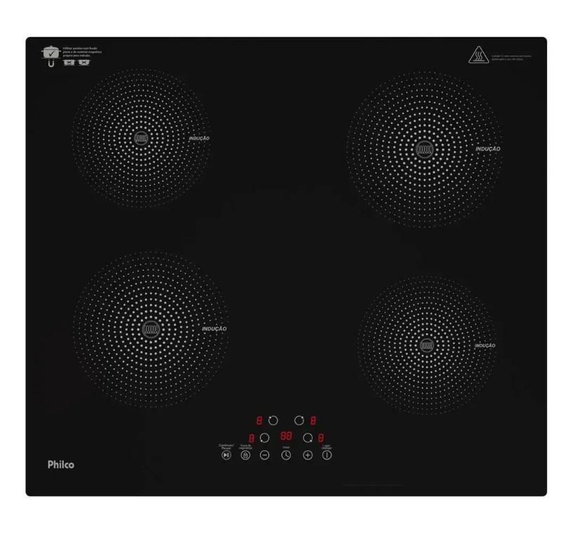 Fogão de Mesa Cooktop Philco 4 Bocas Indução  220V