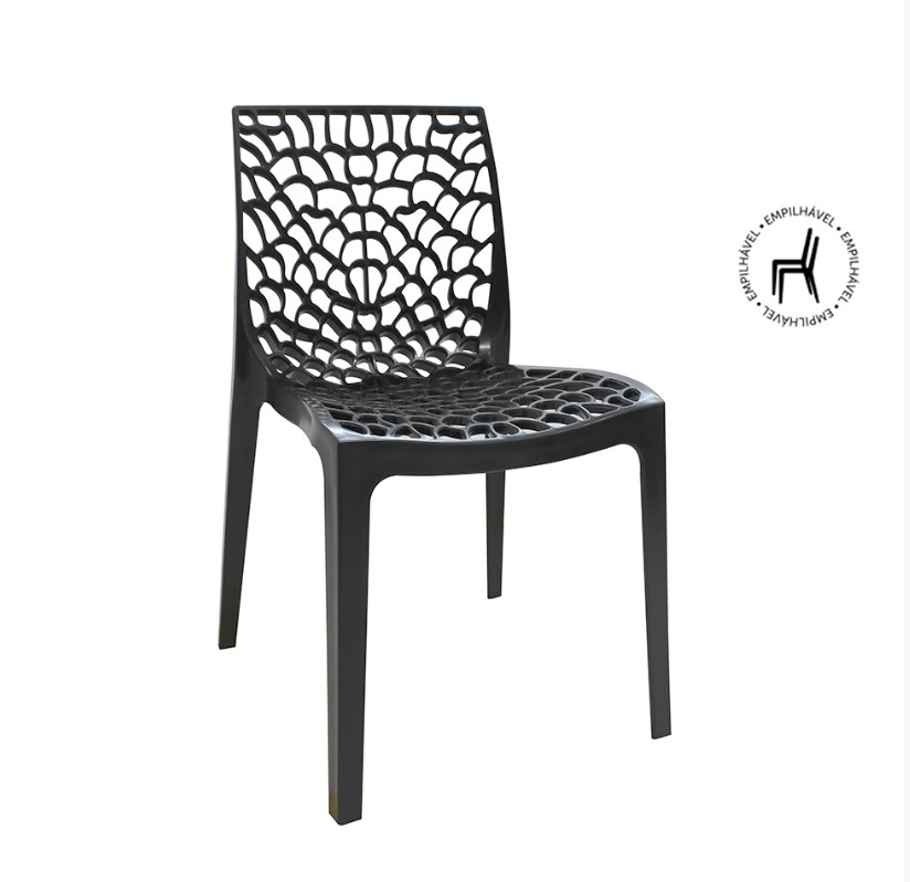 Conjunto de 4 cadeiras Gruv Rivatti Preta