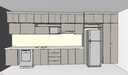 Armário Cozinha Completo com Nicho para Lava e Seca Cinza Cobalto (Sudoeste / Bias Fortes – Apt 01 02 05 06) (Edilane da Silva - 1001)