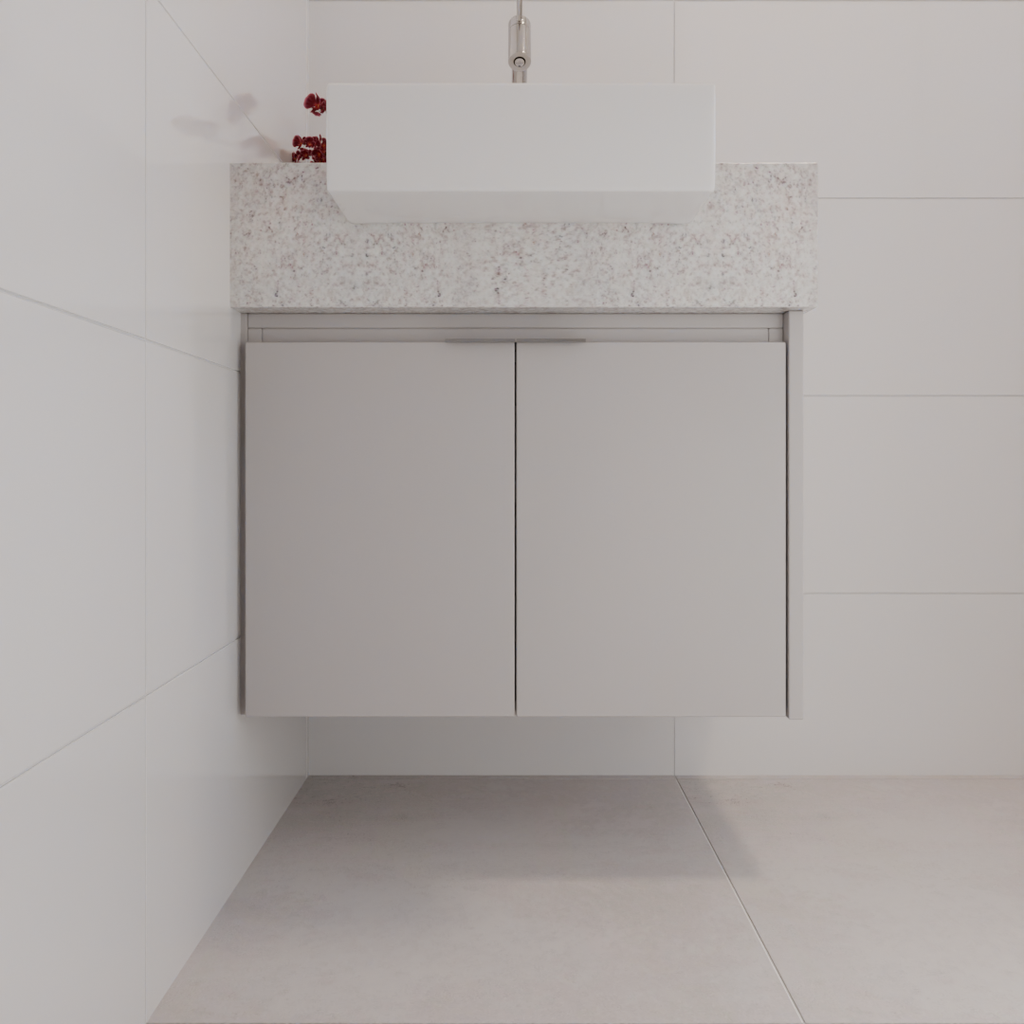 Armário de Banheiro Porta de Giro Cinza Cobalto (Sudoeste / Bias Fortes - Apt 01 02 05 06) (Edilane da Silva - 1001)