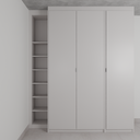 Armário Quarto 3 Portas de Giro com Gavetas Cinza Cobalto (Sudoeste / Bias Fortes - Apt 09) (CxB)