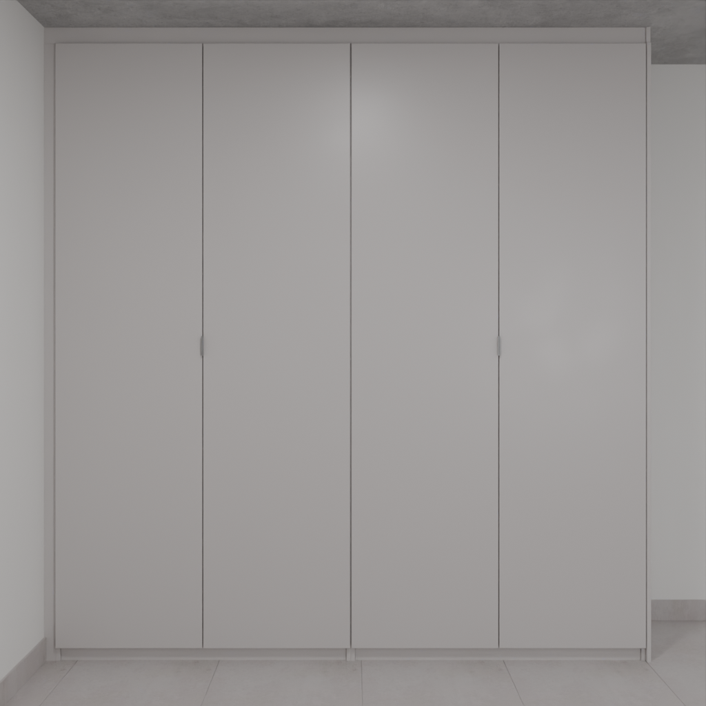 Armário Quarto 4 Portas de Giro Cinza Cobalto (Sudoeste / Bias Fortes - Apt 01 02 05 06) (CxB)