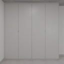Armário Quarto 4 Portas com Gavetas de Giro Cinza Cobalto (Sudoeste / Bias Fortes - Apt 01 02 05 06) (CxB)