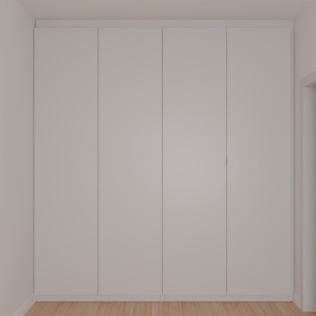 Armário Quarto Casal 4 Portas de Giro Cinza Cobalto (Sudoeste / Bias Fortes - Apt 07 11) (CxB)