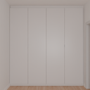 Armário Quarto Casal 4 Portas de Giro Cinza Cobalto (Sudoeste / Bias Fortes - Apt 07 11) (CxB)