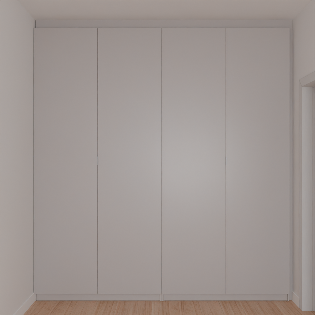 Armário Quarto Casal 4 Portas de Giro com Gavetas Cinza Cobalto (Sudoeste / Bias Fortes - Apt 07 11) (CxB)