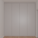 Armário Quarto Casal 4 Portas de Giro com Gavetas Cinza Cobalto (Sudoeste / Bias Fortes - Apt 07 11) (CxB)