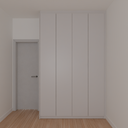 Armário Quarto Solteiro 4 Portas de Giro Cinza Cobalto (Sudoeste / Bias Fortes - Apt 07 11) (CxB)
