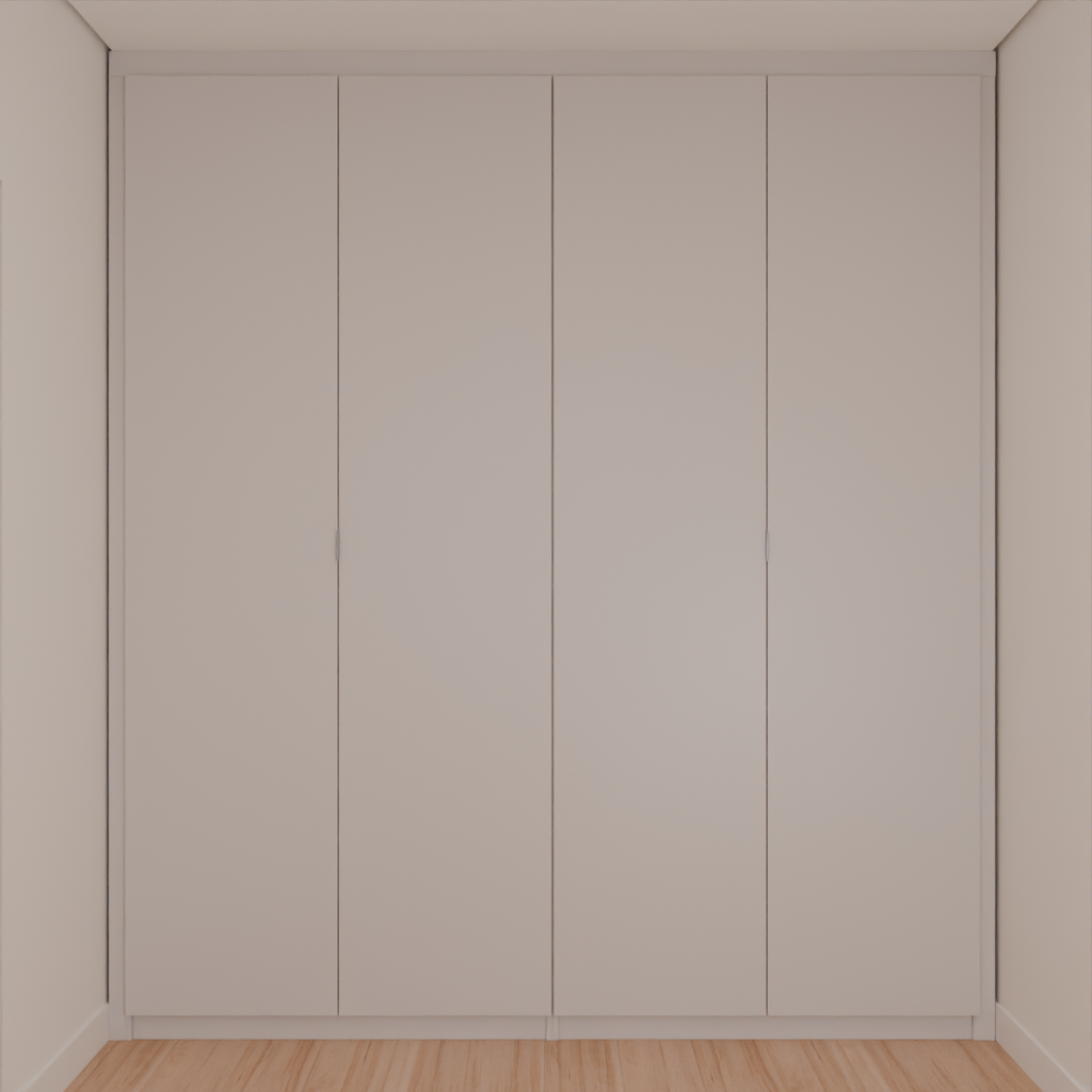 Armário Quarto Casal 4 Portas de Giro Cinza Cobalto (Sudoeste / Bias Fortes - Apt 08 10) (CxB)