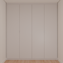 Armário Quarto Casal 4 Portas de Giro Cinza Cobalto (Sudoeste / Bias Fortes - Apt 08 10) (CxB)