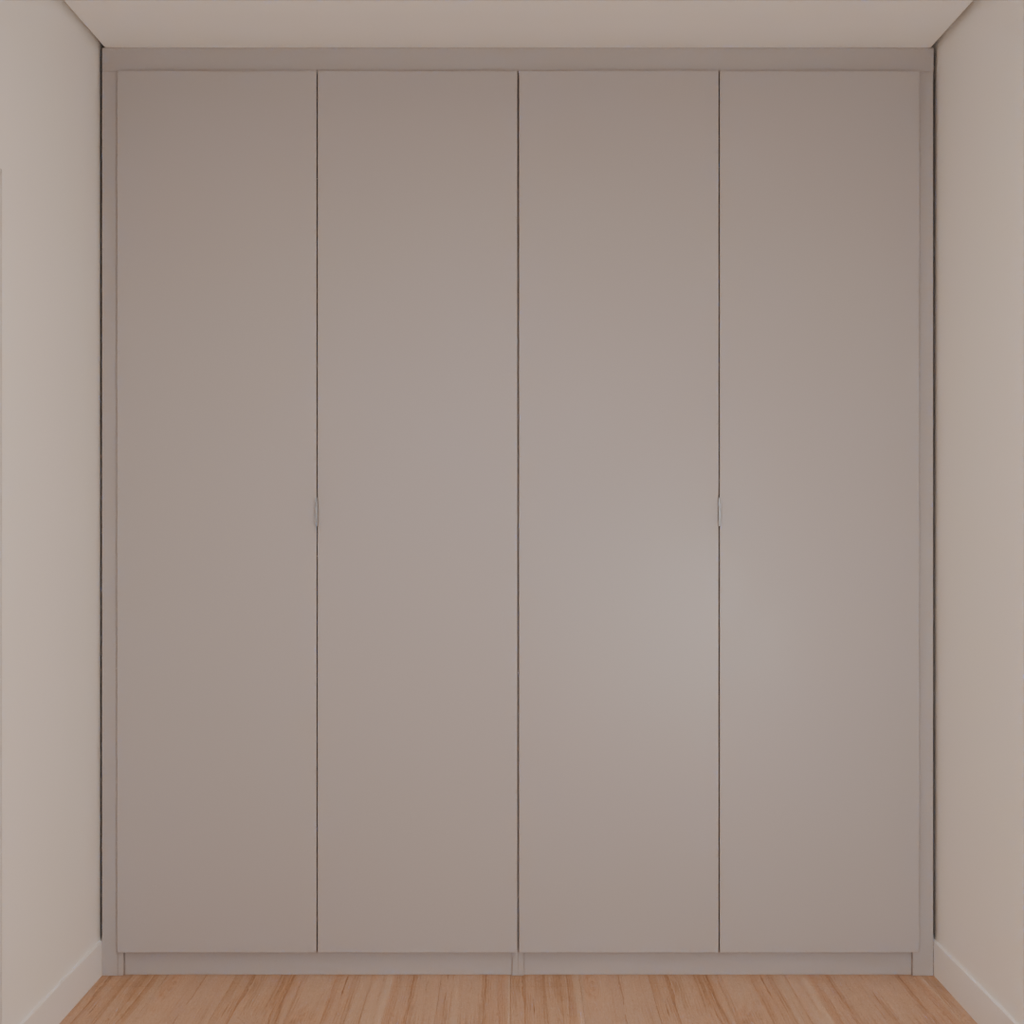 Armário Quarto Casal 4 Portas de Giro com Gavetas Cinza Cobalto (Sudoeste / Bias Fortes - Apt 08 10) (CxB)