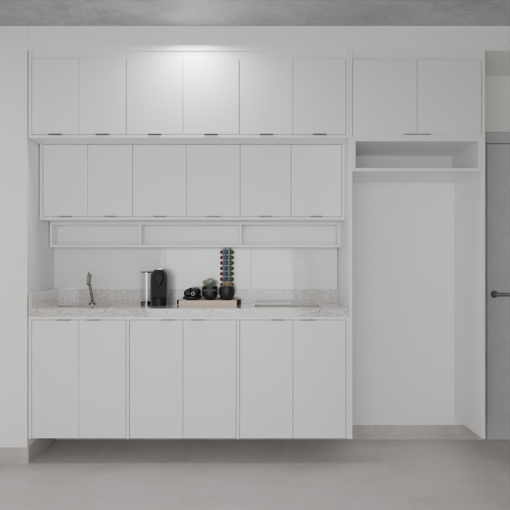 Armário Cozinha Completo com Balcão Branco Tx (Sudoeste / Bias Fortes - Apt 03 04) (CxB)