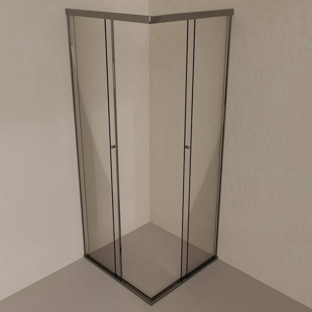 Box Canto de Vidro Temperado 8mm com Perfil Cromado