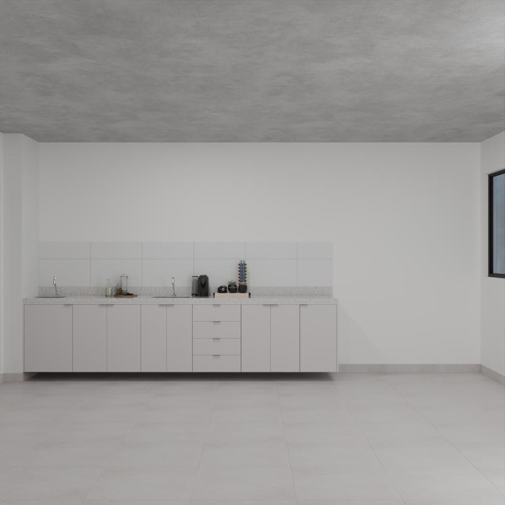 Armário Cozinha Inferior Cinza Cobalto (Sudoeste / Bias Fortes - Apt 01 02 05 06) (CxB)