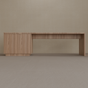 Rack 2 portas e Escrivaninha Louro Freijó 250 cm x 60 cm x 76 cm (LxPxA) (Sudoeste / Vale do Sereno – Apt 01 04 05 06 09 10) Juliano VS 801