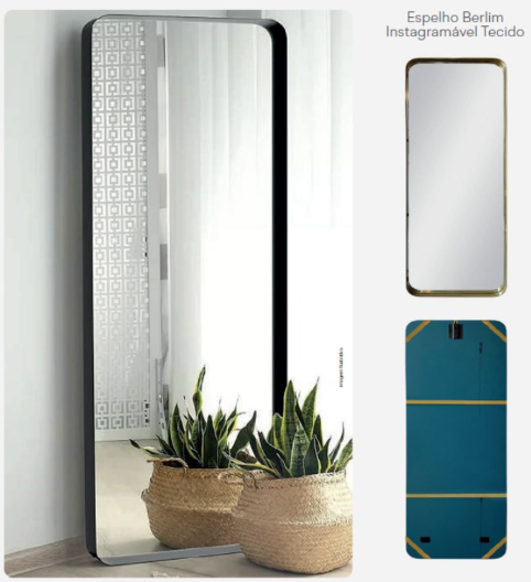 Espelho Decorativo Berlim Preto 1,60 m x 50 cm
