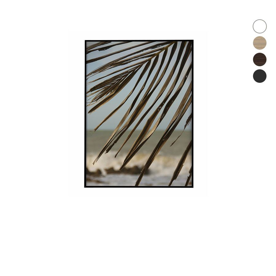 Quadro Decorativo Poster Fotografia Folhas Mar Ao Fundo 50 x 70