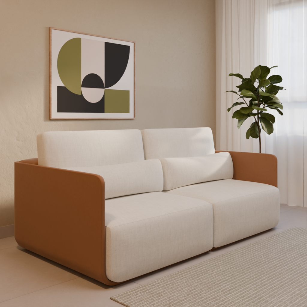Sofá Nemo Bell Arte 208x119x68cm (LxPxA) Cinza Claro