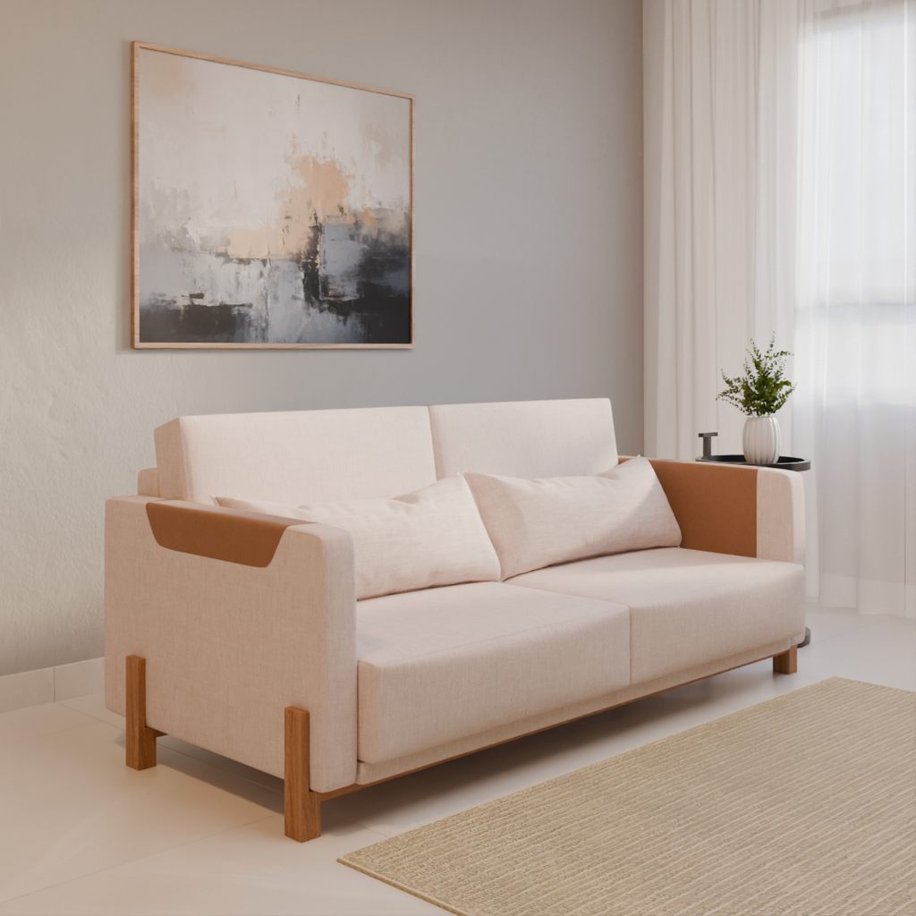 Sofá Sela Sofani 200x95x90cm (LxPxA) 2432 Cinza Claro