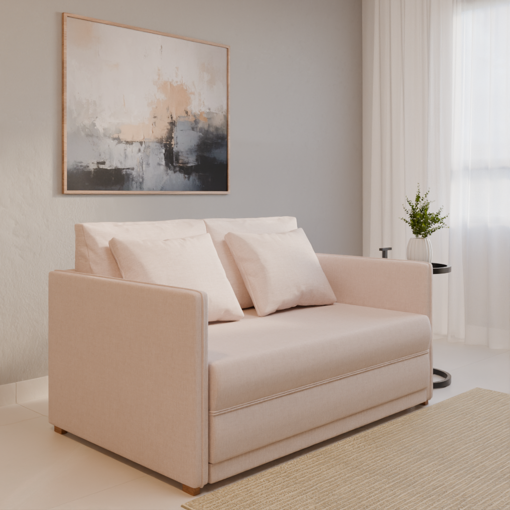 Sofá-Cama Charlie Sofani 150x100x90cm (LxPxA) Cinza Claro