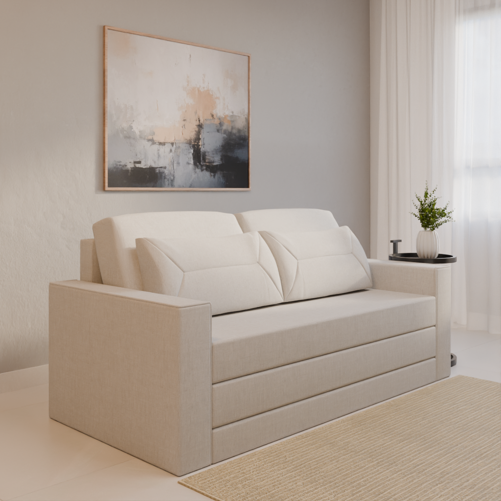 Sofá-Cama Evans Bell Arte 192x91x91cm (LxPxA) Cinza Claro