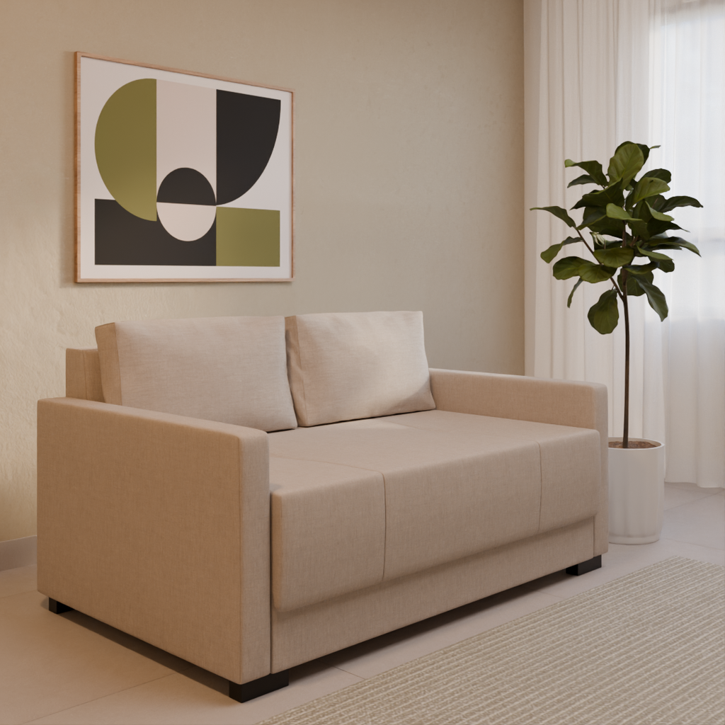 Sofá-Cama Lia Sofani 164x105x92cm (LxPxA) Cinza Claro