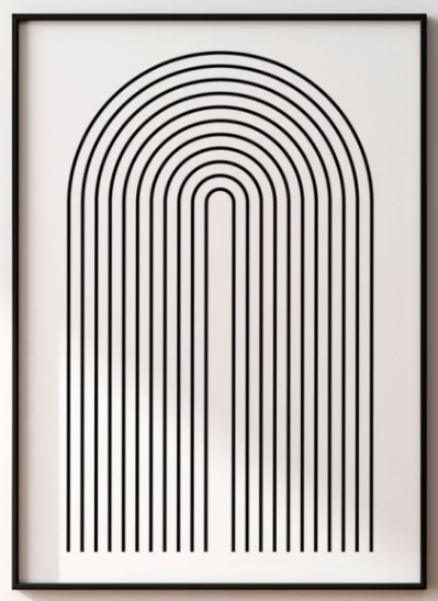Quadro Decorativo Bauhaus Arcos Abstratos 40 x 50