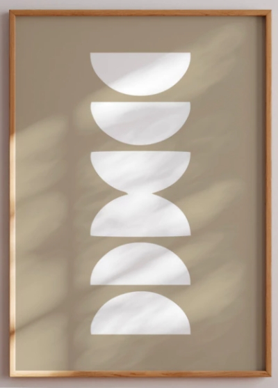 Quadro Decorativo Abstrato Half Circles  40 x 50