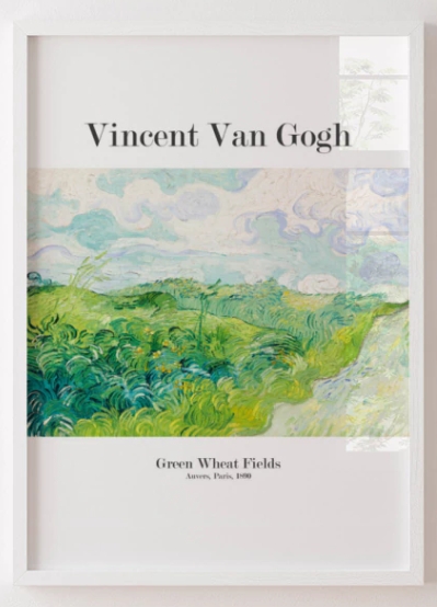 Quadro Decorativo Van Gogh Green Wheat Fields, Auvers 50 x 70