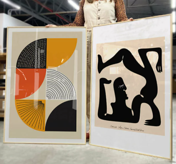Conjunto 2 Quadros Decorativos Bauhaus Picasso Style 50 x 70