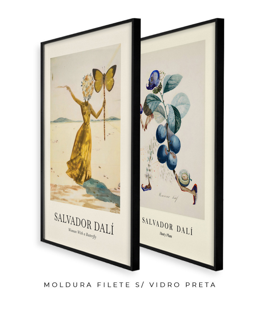 Conjunto 2 Quadros Decorativos Salvador Dalí Essentials 50 x 70