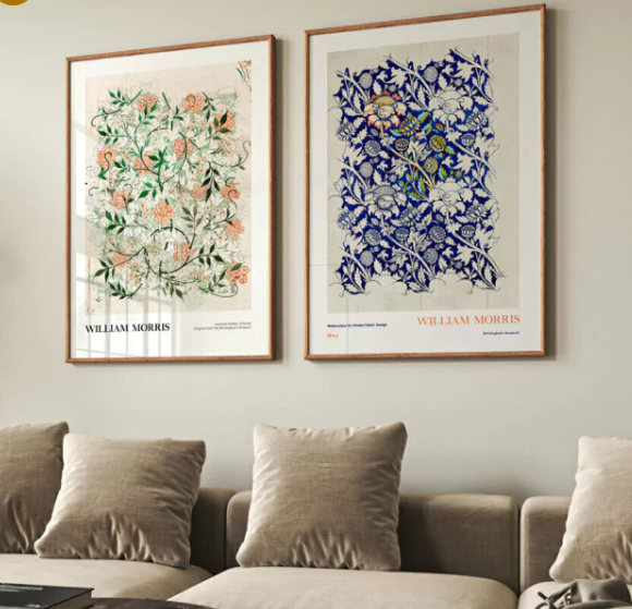 Conjunto 2 Quadros Decorativos William Morris No.1 50 x 70