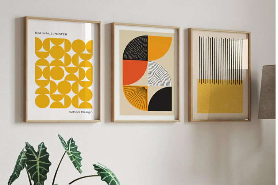 Conjunto 3 Quadros Decorativos Bauhaus References 1 40 x 50 cm