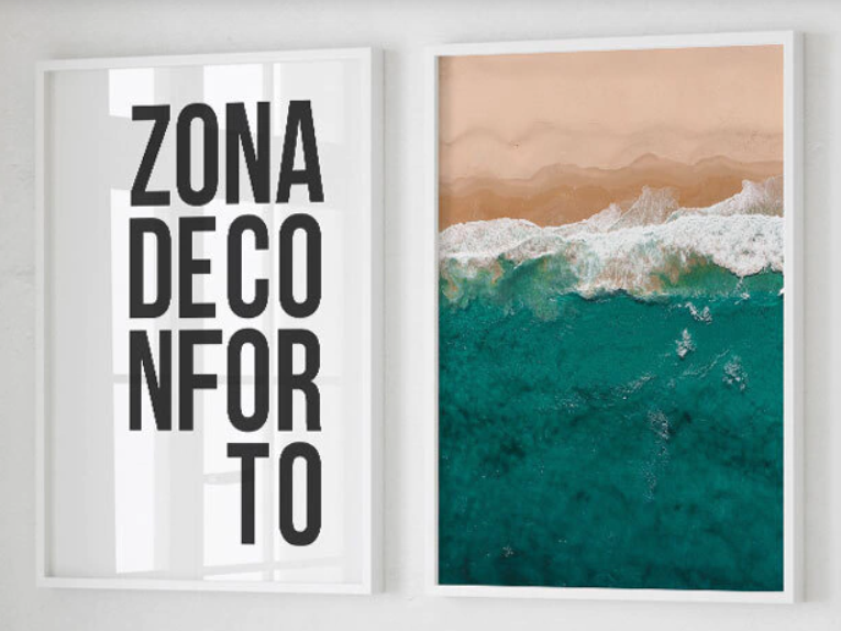 Conjunto 2 Quadros Zona de Conforto e Vista Aérea 50 x 70