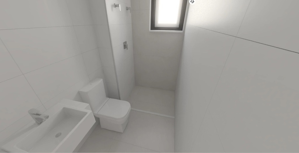 PADRÃO CONSTRUTORA: Piso Porcelanato Ms. Barcelona Cristal +  Revestimento de Parede Eliane Forma acetinado retificado  32,5X 59cm branco (Banho Suíte) Tipo III
