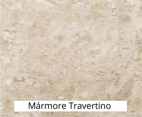 Bancada em Mármore Travertino - Cuba de Apoio Redonda sem mesa 