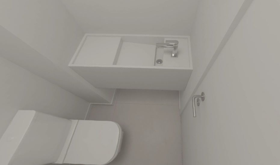 Bancada em Prime Branco com Cuba Esculpida + Torneira Deca de Mesa Bica Baixa para Lavatório - Tipo II (Lavabo)