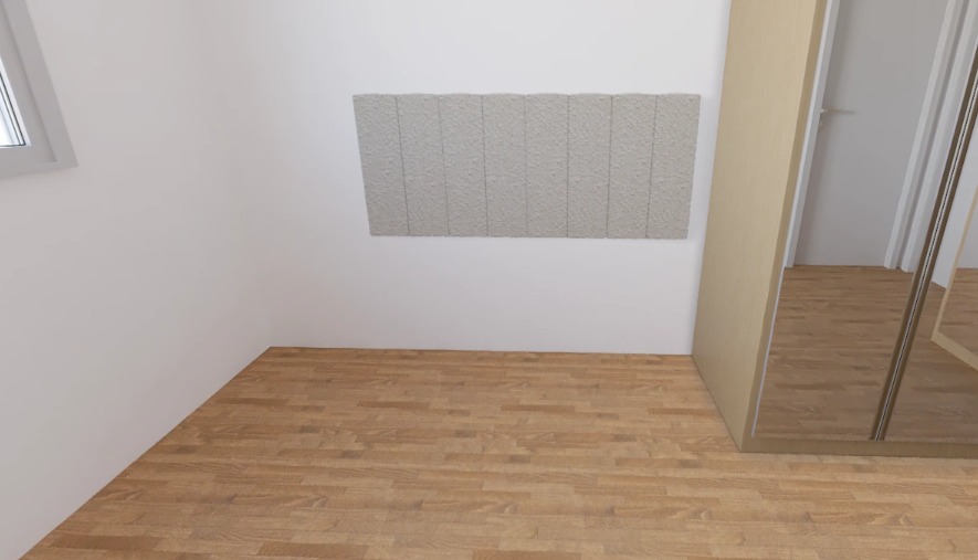 Cabeceira Casal Gomos Vertical 1,40 - Tecido Boucle Off White 3536